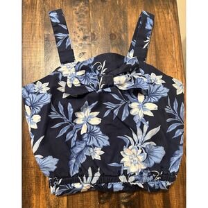 Janie And Jack Romper Girls 10 Blue Floral with Bow